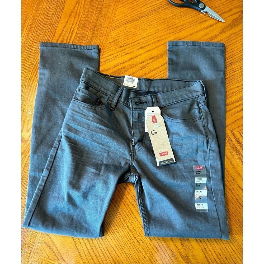 Levi's Men's 511 Slim Stretch Fit Jeans - New Olive Khaki - 29W x 32L NWT - Picture 7 of 10